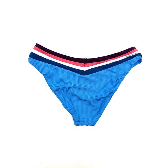Becca Women's Refine Banded Hipster Bikini Bottom Blue Size Small NWT - Picture 3 of 5